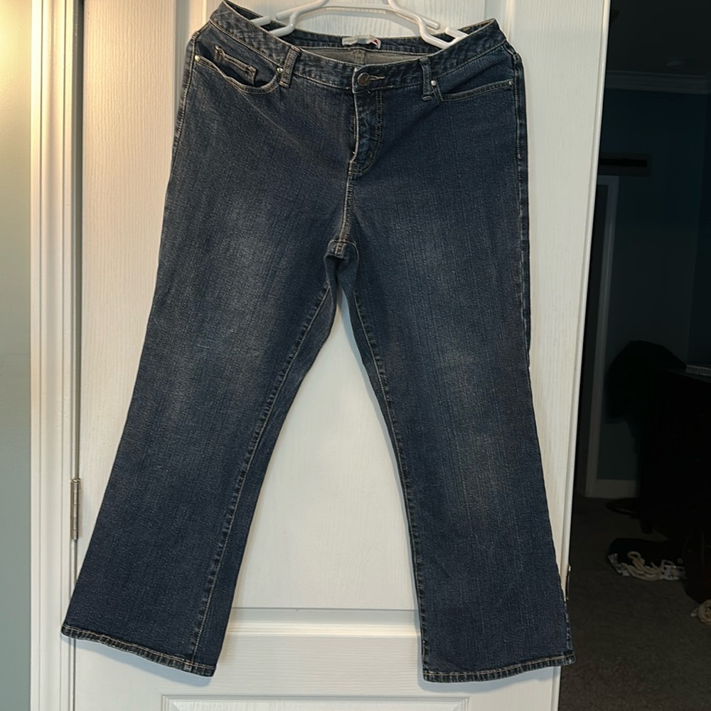 Fashion Bug Dark Rinse Rodeo Bootcut Jeans Right Fit Red Triangle 2 Short (14?)